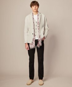 JOSEPH ABBOUD 【洗える】ストローヤーン ニット ジャケット