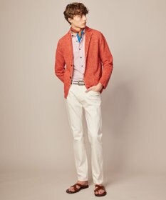 JOSEPH ABBOUD 【洗える】ストローヤーン ニット ジャケット