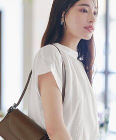 Tiaclasse 【洗える】モックネックフレンチスリーブカットソーブラウス