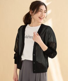 ANY L メッシュＶネックニットカーディガン