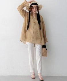 23区 【先行予約/CanCam掲載】リネンレーヨンストレッチ テーパード パンツ