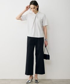 ICB L ストレッチジョーゼット ドレープデザインブラウス