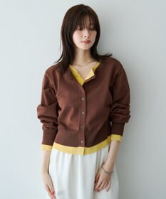 YECCA VECCA 2wayレイヤードクルーネックカーディガン