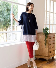 Tiaclasse 【洗える】美脚効果の高いスリットテーパードパンツ