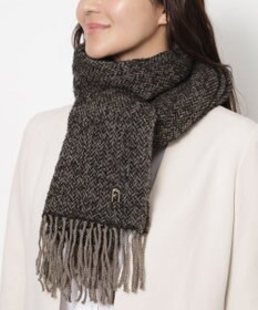 MOONBAT FURLA(フルラ）ループヤーン ツイード調ラメ入り ストール アルパカ混 日本製