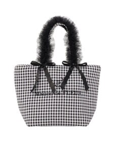 Maison de FLEUR ギンガムブランドロゴフリルハンドルトート