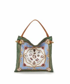 TOPKAPI 【TREASURE TOPKAPI】【アーカイブ】マイルドサテン スカーフ パネル柄 トートバッグ 2023