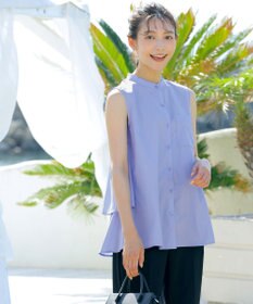 Tiaclasse 【洗える】ノースリーブ後ろタックティアードブラウス