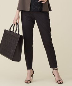 自由区 コットンサテンテーパード パンツ ［新色］ダークブラウン系