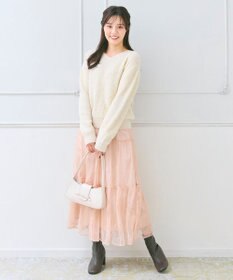 Feroux ニット×ティアードレース スカート