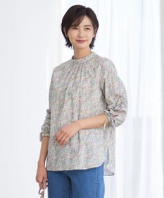 J.PRESS LADIES S 【洗える】 LIBERTY Honeydew/Kate&Mil スタンドカラー ブラウス