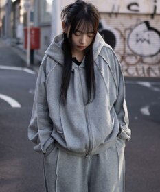 WEGO 【ユニセックス着用ITEM/MLサイズ展開】スウィッチングZIPパーカー