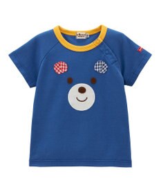 MIKI HOUSE HOT BISCUITS 【70-110cm】 顔ドン ラグラン半袖Tシャツ