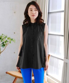 Tiaclasse 【洗える】ノースリーブ後ろタックティアードブラウス