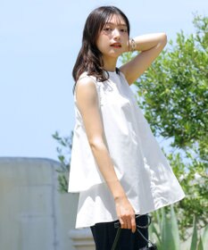 Tiaclasse 【洗える】ノースリーブ後ろタックティアードブラウス