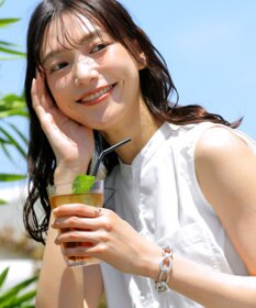 Tiaclasse 【洗える】ノースリーブ後ろタックティアードブラウス