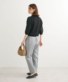 Green Parks 袖プリーツドッキング５分袖ニットプルオーバー