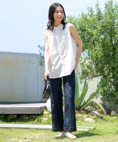 Tiaclasse 【洗える】ノースリーブ後ろタックティアードブラウス