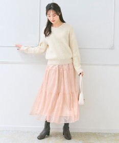 Feroux ニット×ティアードレース スカート