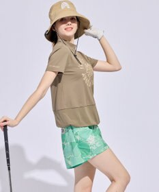 PW CIRCULUS 【WOMEN】SEA TURTLE メッシュコンビモックネックT ゴルフウェア レディース