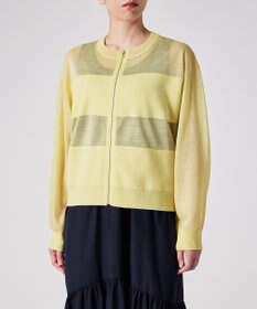 Paul Smith 【洗える】シアーボーダー ジップアップ カーディガン