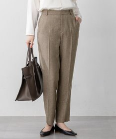 23区 【洗える/セットアップ対応】ウールライクカルゼ テーパード パンツ ブラウン系