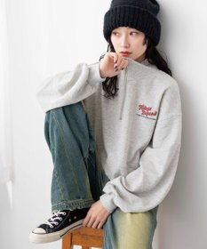 WEGO ハーフジップショートスウェット