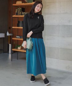 Tiaclasse 【軽撥水・汚れ防止】ランダムタックロングスカート