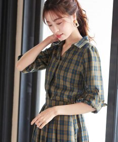 Tiaclasse L 【洗える】小顔効果も期待できるスキッパーシャツワンピース