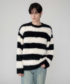 WEGO 【2025秋冬新作/ユニセックス着用ITEM/MLサイズ展開】フェザーニットプルオーバー