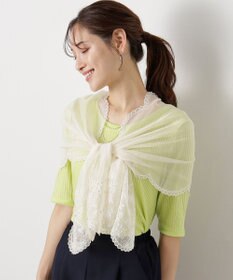 MOONBAT ルナルーチェ ロカ CHANDNI シルクコットン 花刺繍ストール