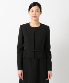 組曲 NOIR 【洗える】ウォッシャブルストレッチバーズアイ　ジャケット＋ワンピース