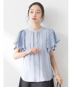 earth music&ecology レースラッフルブラウス