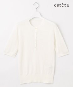 23区 【エステータ】シルクリブ 半袖ニット