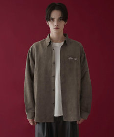 WEGO フェイクスウェードワンポイントBIGシャツ（LS）