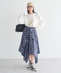 earth music&ecology イレヘムチェックシャツライクスカート