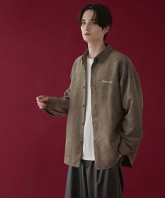 WEGO フェイクスウェードワンポイントBIGシャツ（LS）
