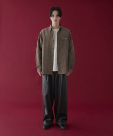 WEGO フェイクスウェードワンポイントBIGシャツ（LS）