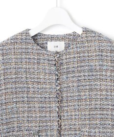 23区 GIOLICAツイード ノーカラー ジャケット