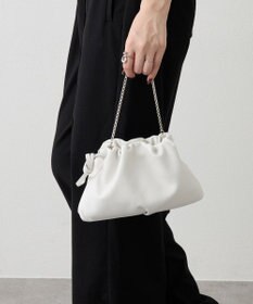 russet レザー巾着ミニショルダーバッグ(CE-1637)