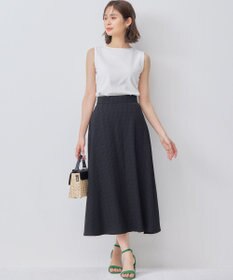 組曲 ステッチストライプドビー フレアスカート