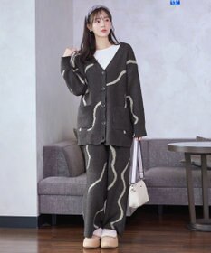 Tiaclasse ふわもちニュアンス配色ニットカーディガン