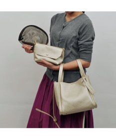 UNBILLION カシュカシュ cachecache / ミニショルダー付きソフトレザー調ミニトートバッグ