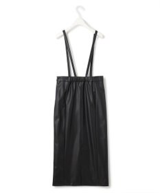 ICB フェイクレザー ナロースカート（サスペンダー付き）