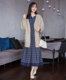 Tiaclasse ふわもちニュアンス配色ニットカーディガン