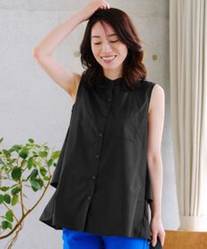 Tiaclasse 【洗える】ノースリーブ後ろタックティアードブラウス