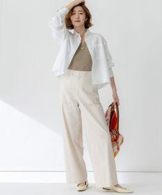 23区 【洗える】スラブツイルストレッチ ワイド パンツ