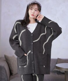 Tiaclasse ふわもちニュアンス配色ニットカーディガン