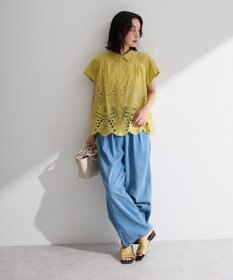 Green Parks スカラップ刺しゅうブラウス