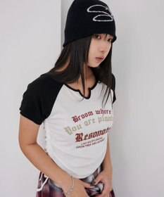 WEGO キーネックサイドレースアップちびT